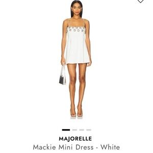 MAJORELLE Mackie Embellished White Mini Dress